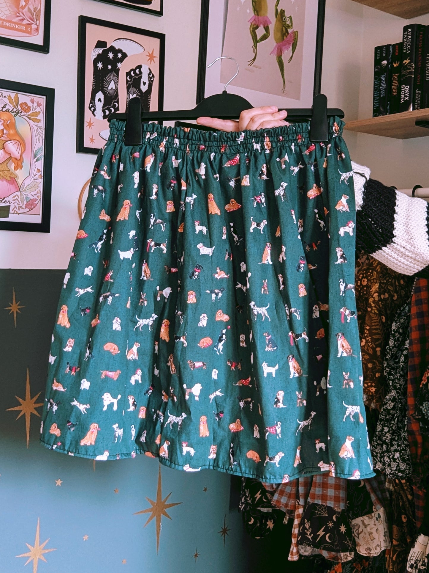 Premade Dog Print 2 Piece Dress Set