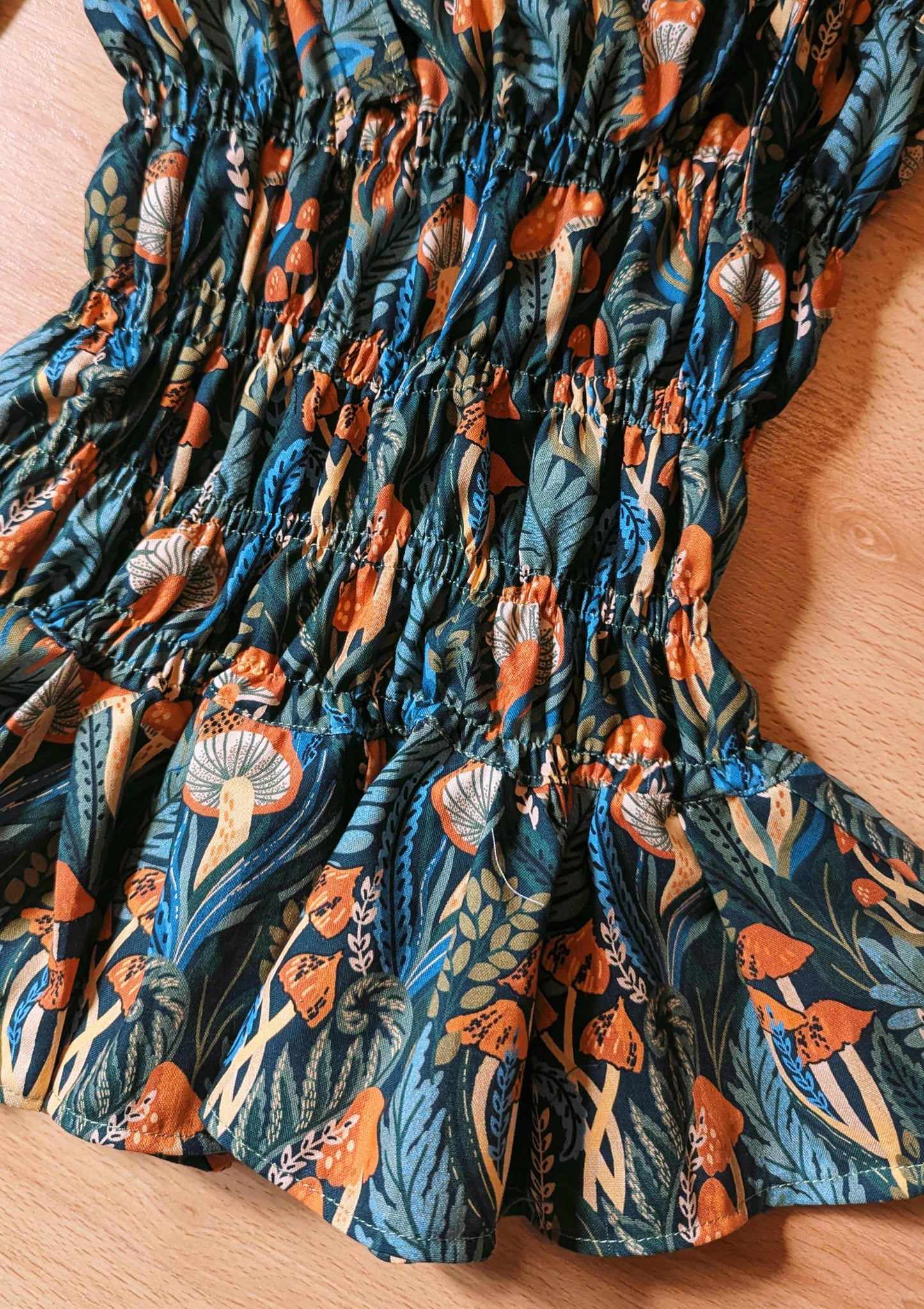 Toadstool Tie Strap Premade Shirred Top