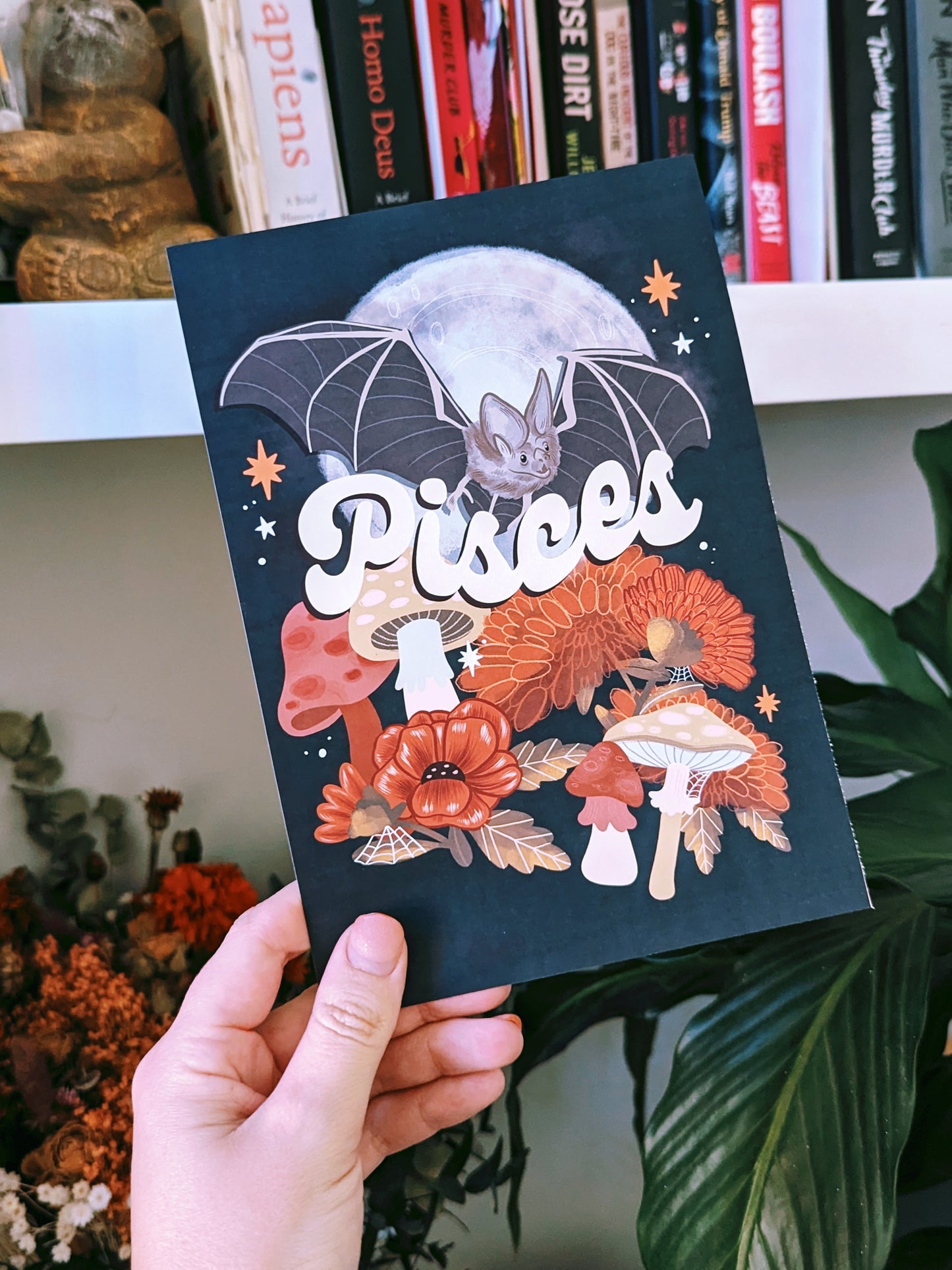 Zodiac/Star Sign Spooky Theme Bat Art Print ~ All signs available