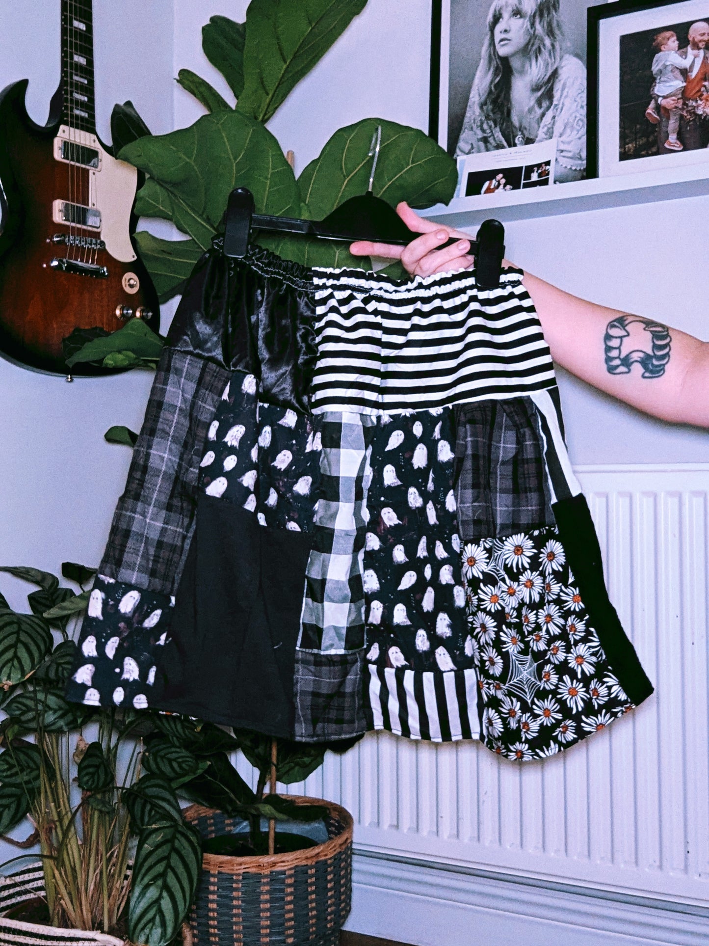 Premade Patchwork Black & White theme Skirt