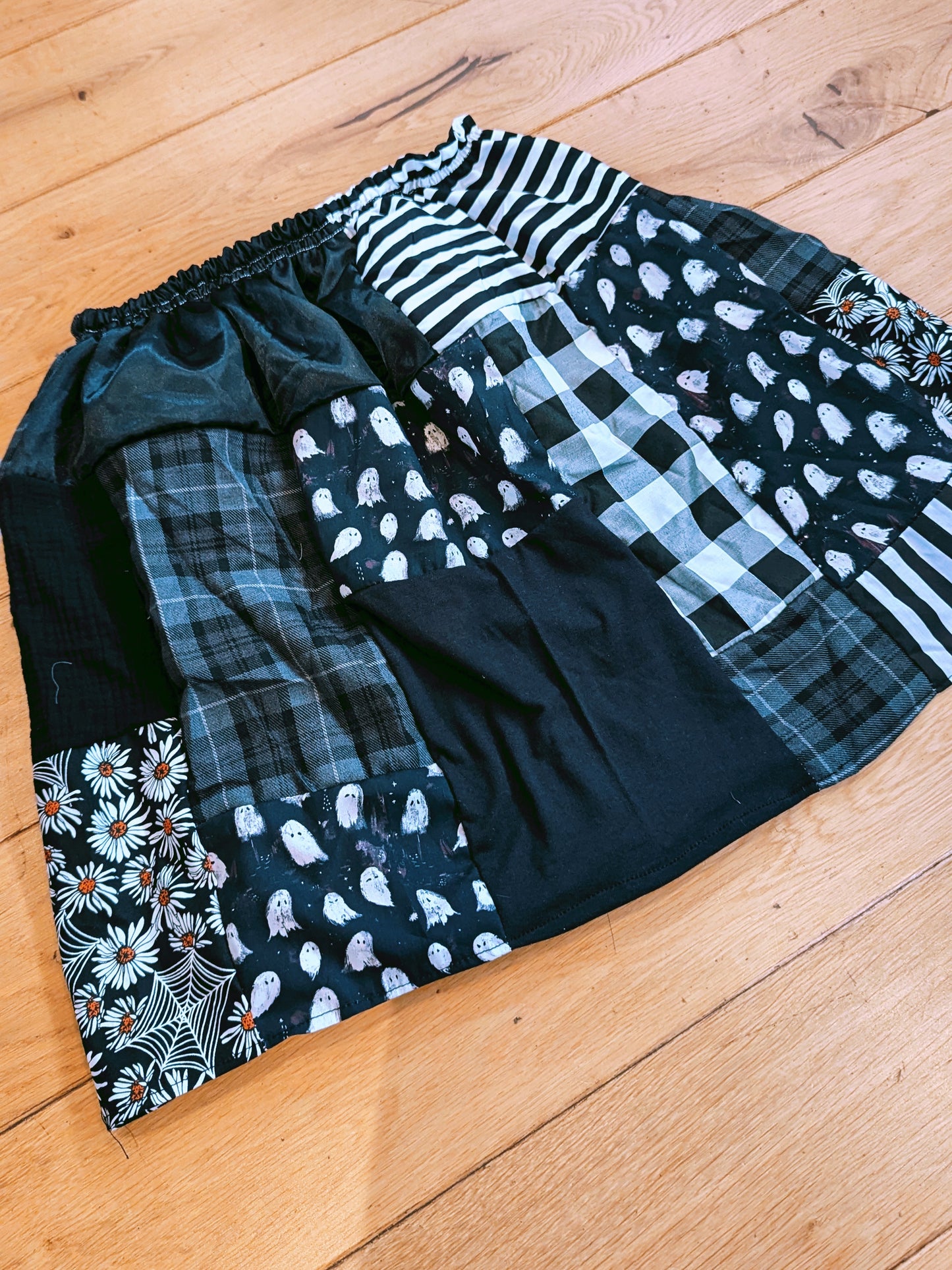Premade Patchwork Black & White theme Skirt