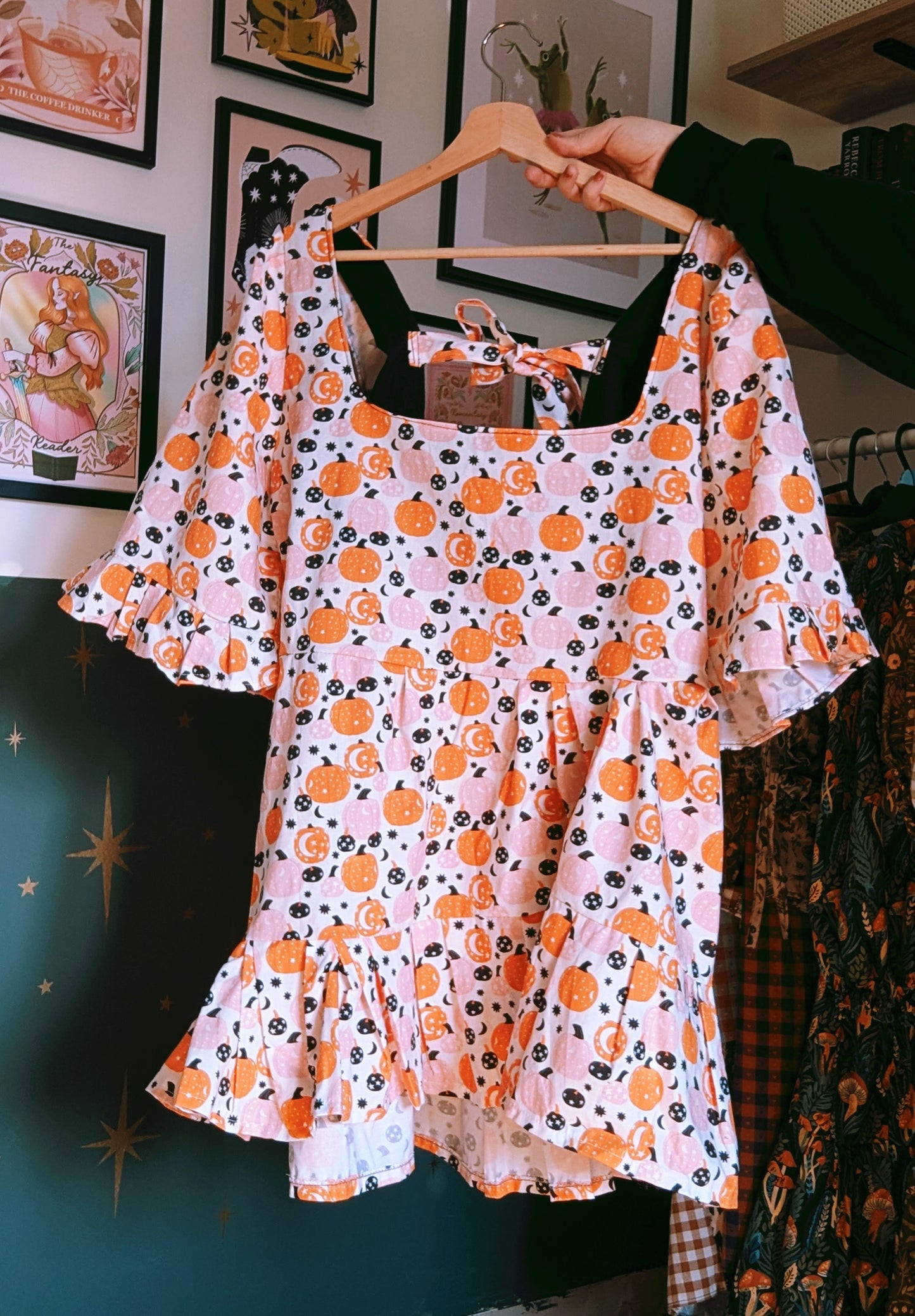 Premade pumpkin Wednesday Dress