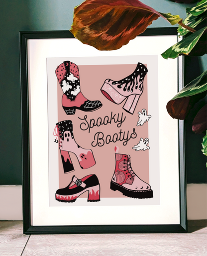 Spooky Boots Collection of Booties Art Print