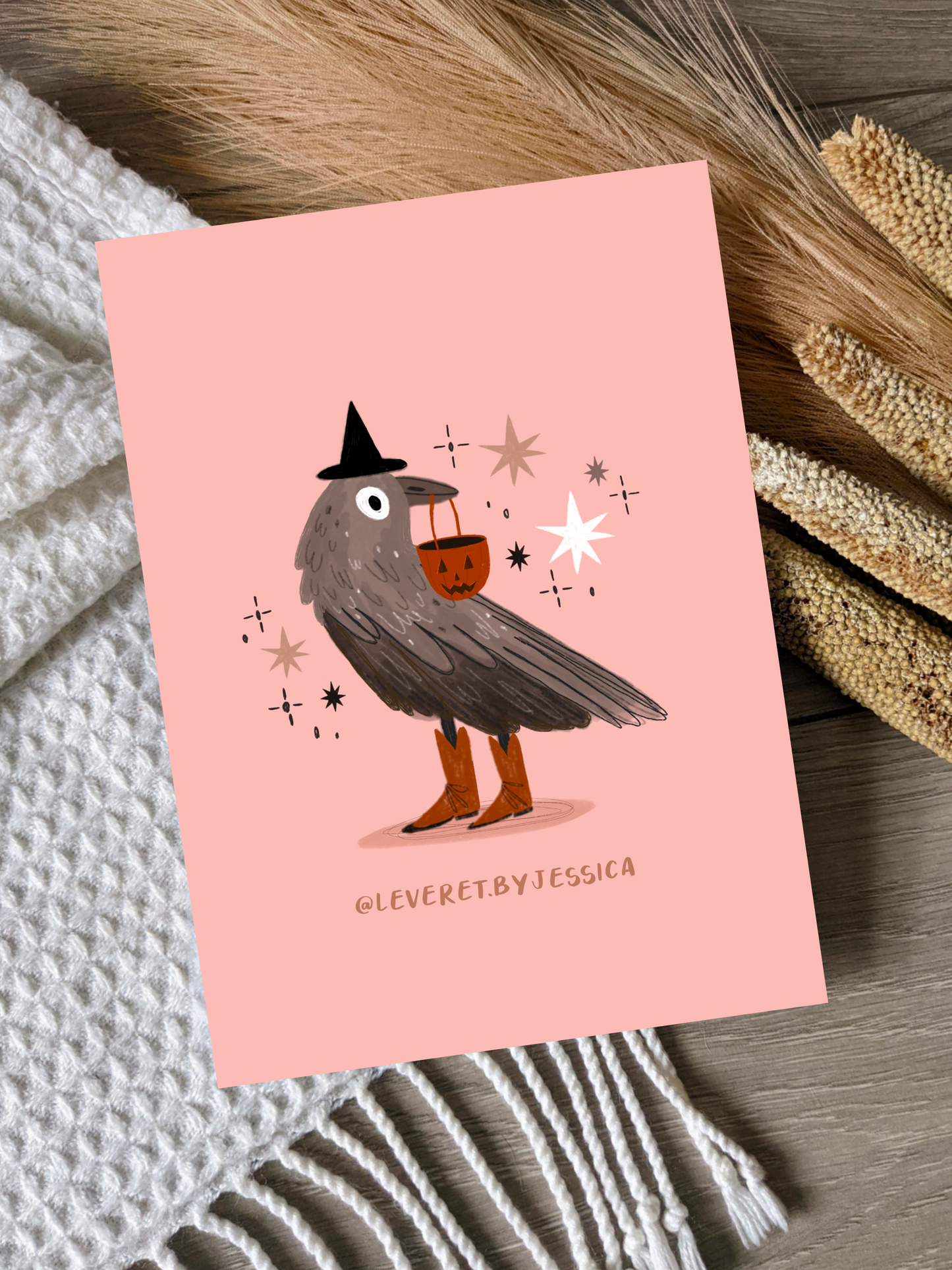 Spooky Witchy Crow Art Print