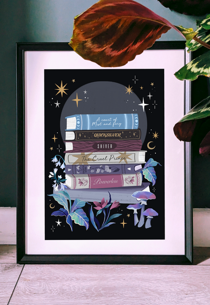 Mystic Book Stack Print ~ CUSTOM BOOK TITLES