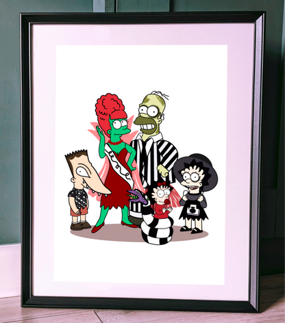 Simpsons x Beetlejuice Art Print