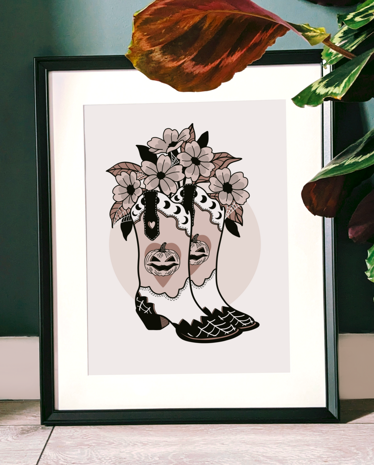 Spooky Boots Western Art Print