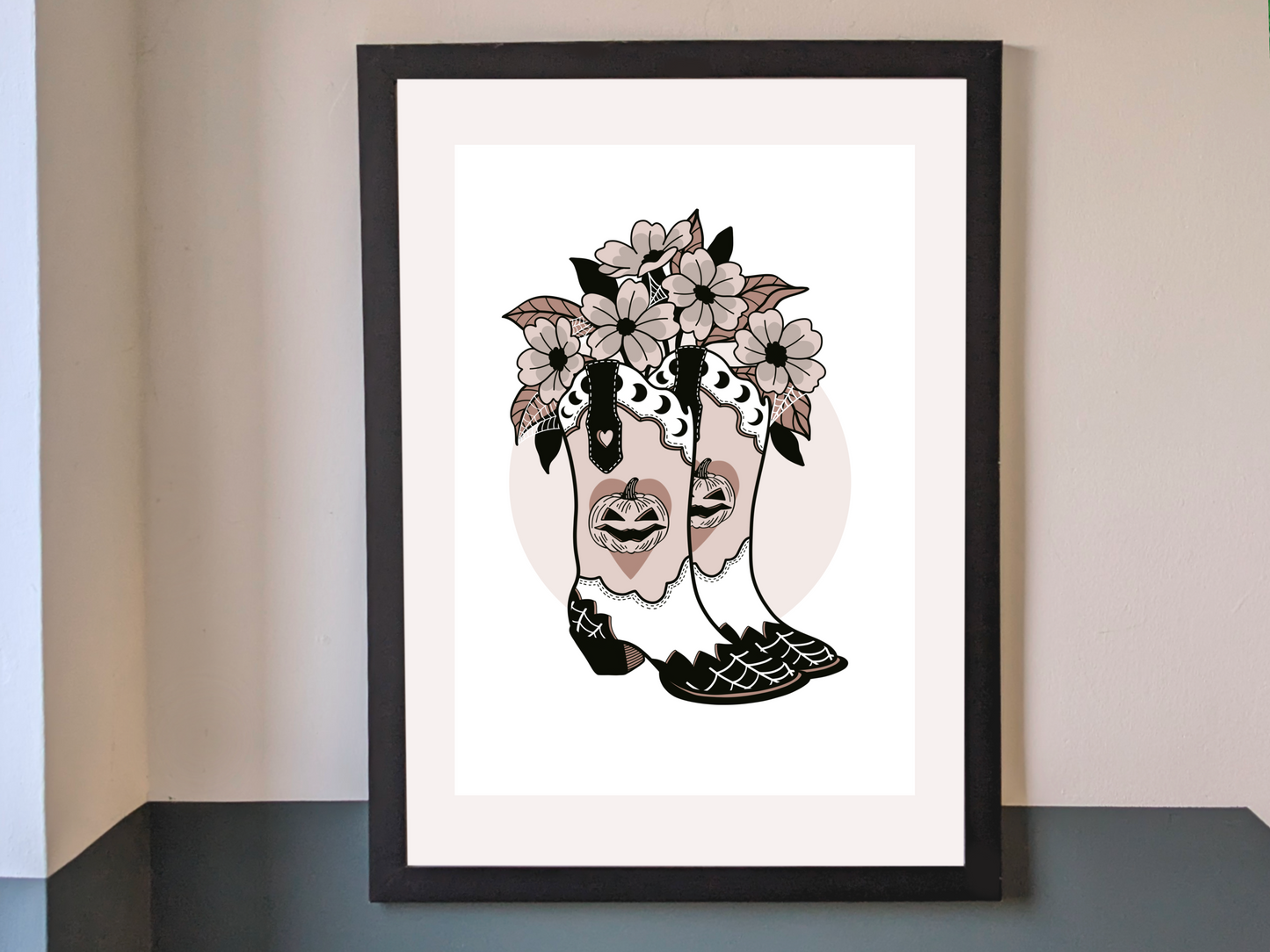 Spooky Boots Western Art Print