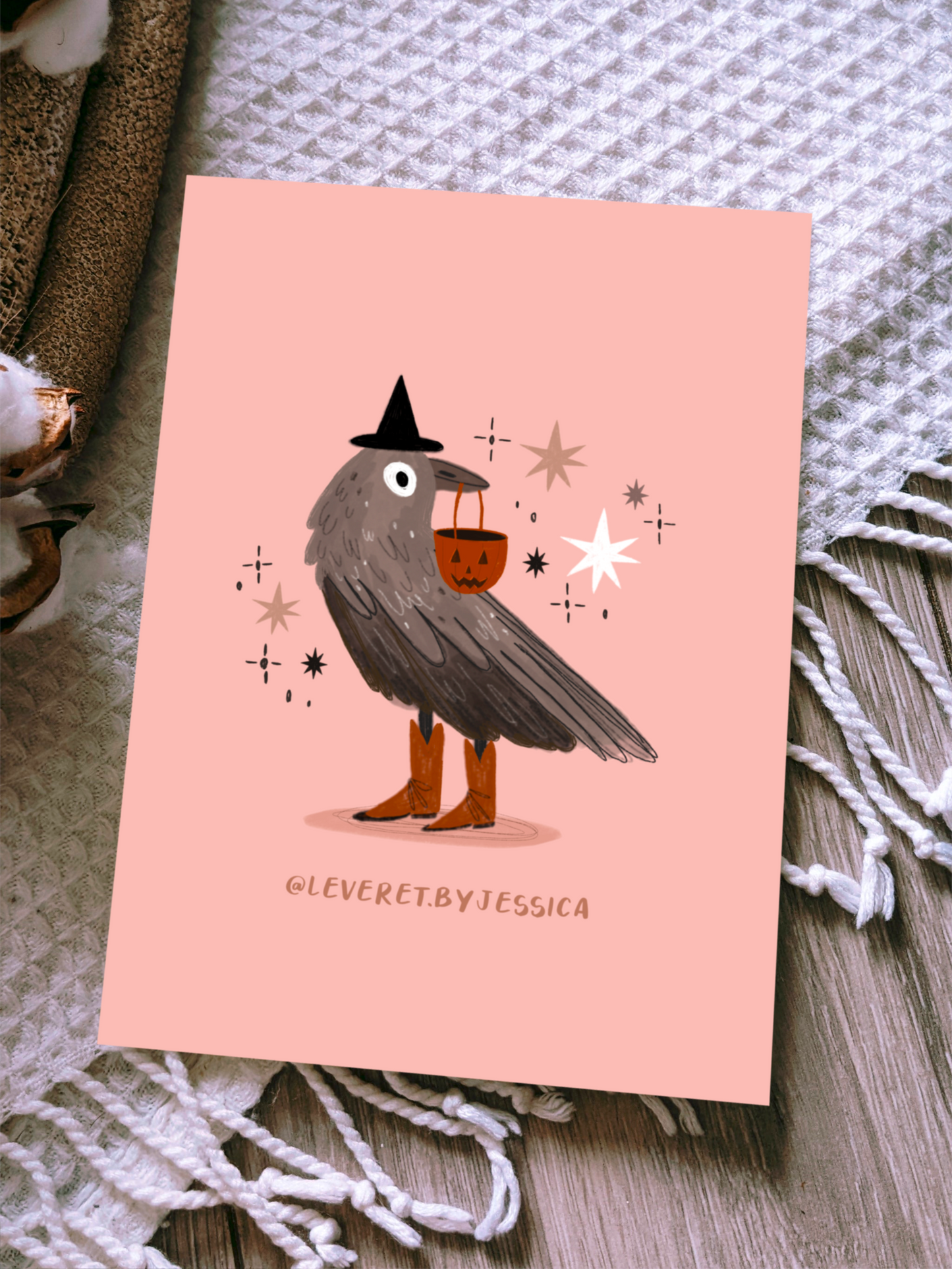 Spooky Witchy Crow Art Print