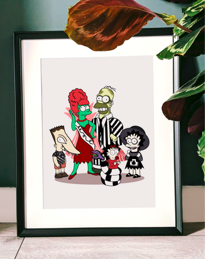 Simpsons x Beetlejuice Art Print