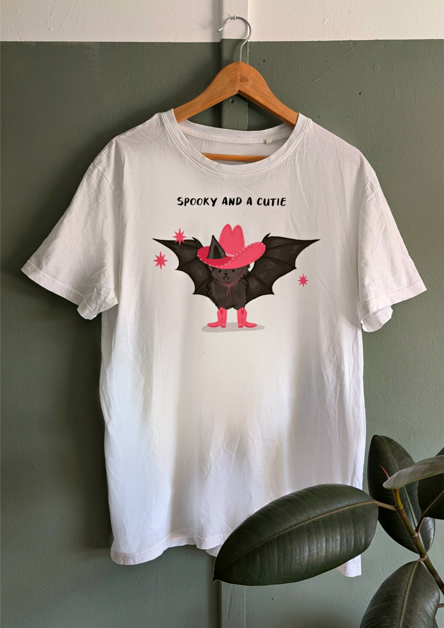 Spooky & Cutie Bat T-shirt - white & grey options