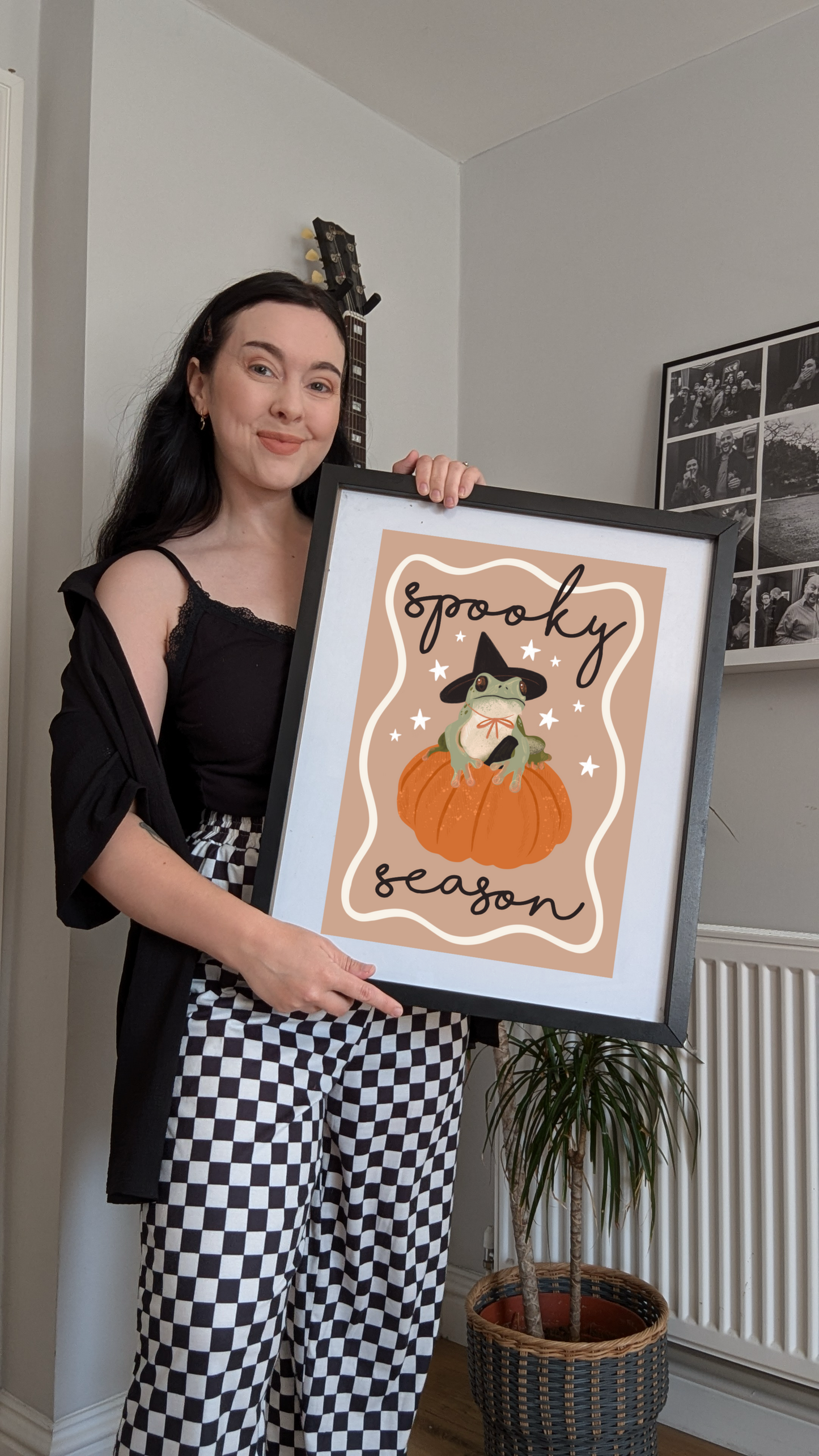 Spooky Season Pumpkin Frog Art Print ~ Autumnal Collection