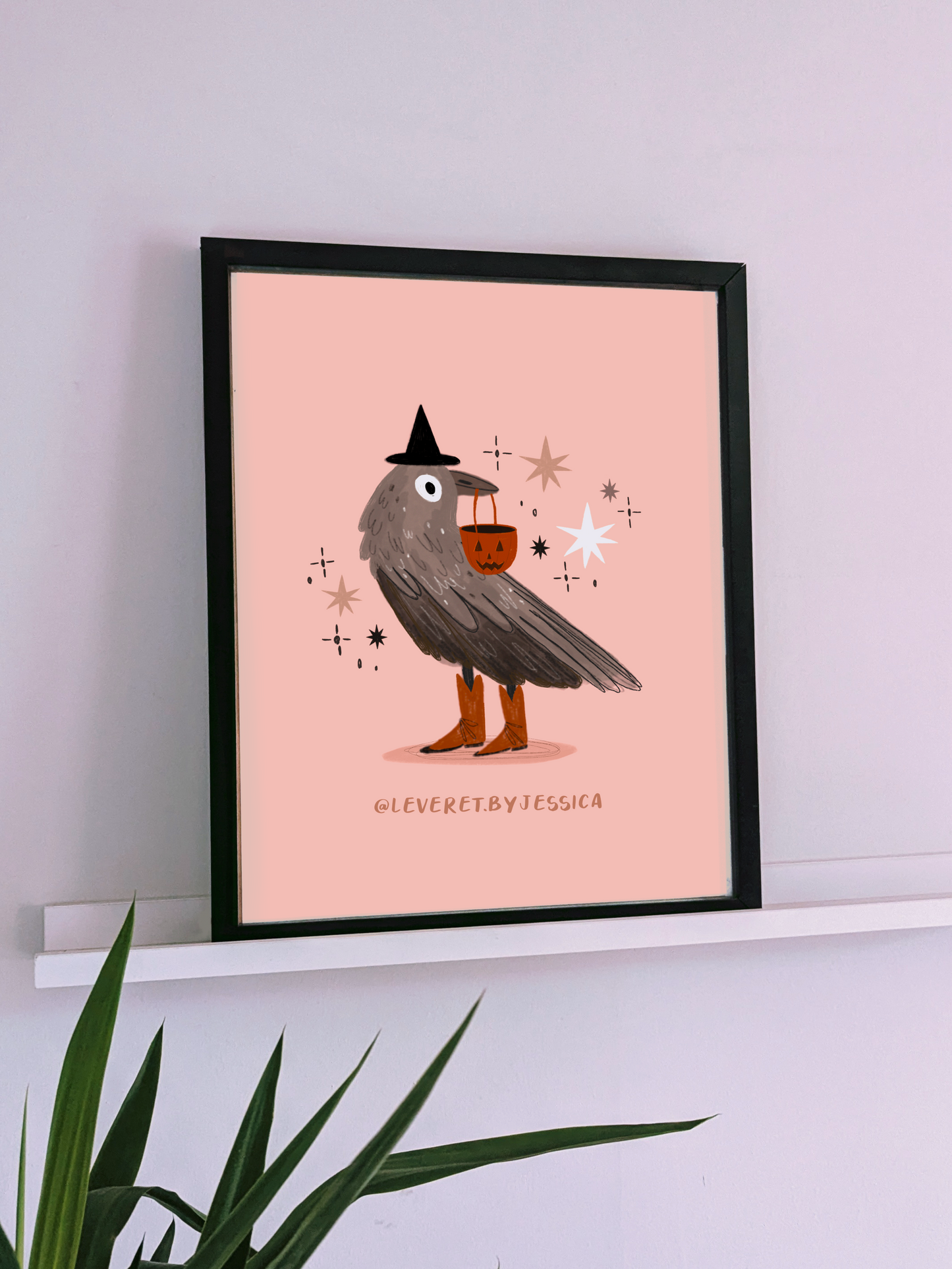 Spooky Witchy Crow Art Print