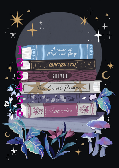 Mystic Book Stack Print ~ CUSTOM BOOK TITLES