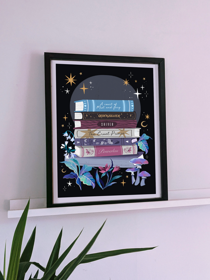 Mystic Book Stack Print ~ CUSTOM BOOK TITLES