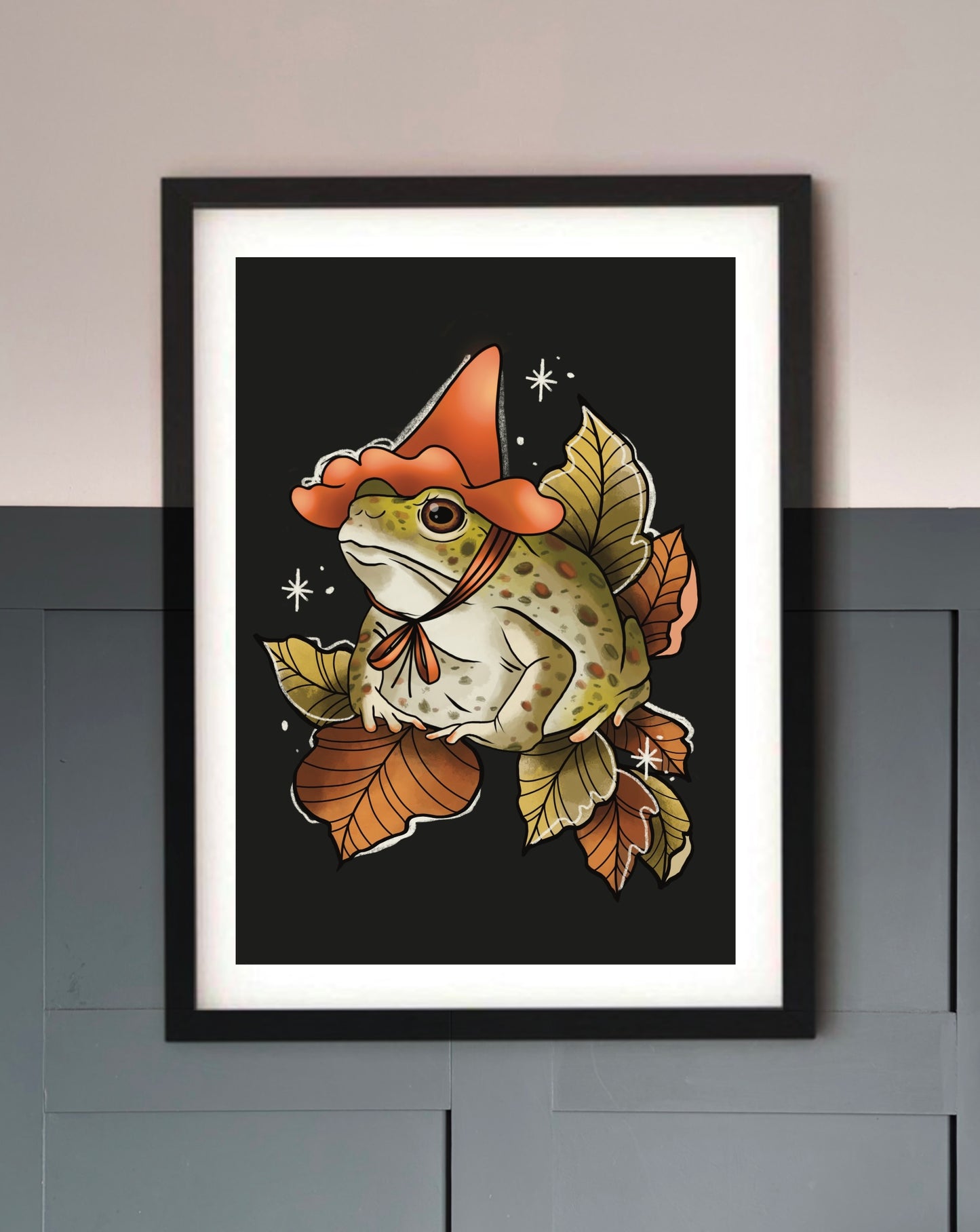 Witchy Woodland Toad Art Print