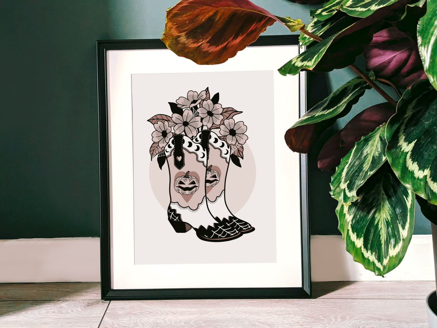 Spooky Boots Western Art Print