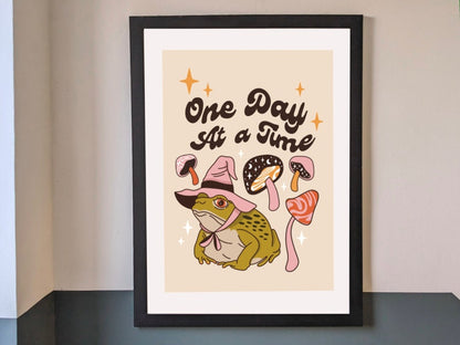 One Day At a Time Witchy Toad Art Print