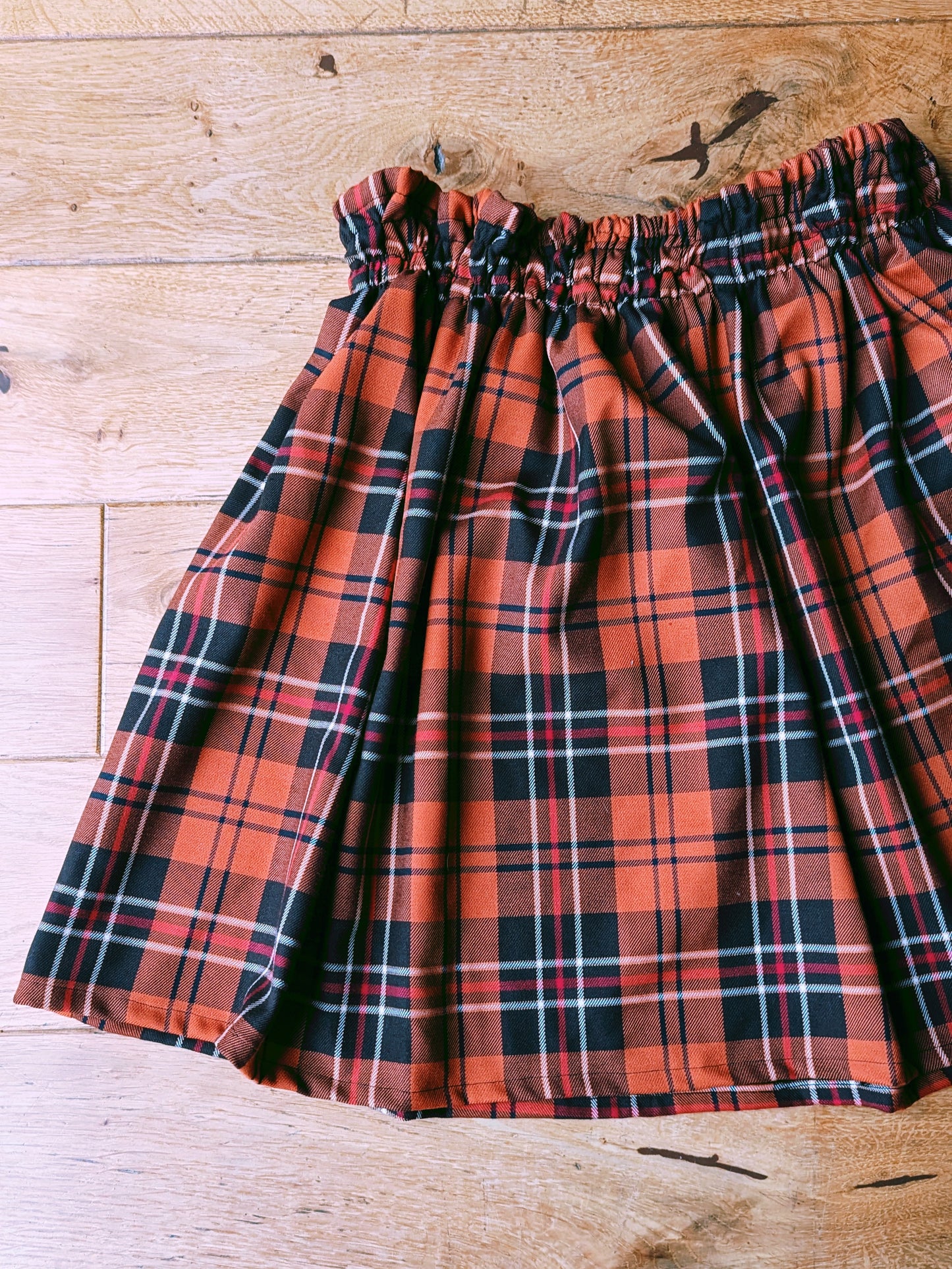 Premade Tartan Elastic Mini Skirt