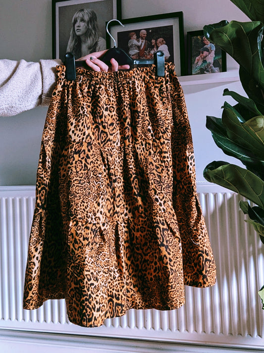 Premade Leopard Print Elastic Skirt