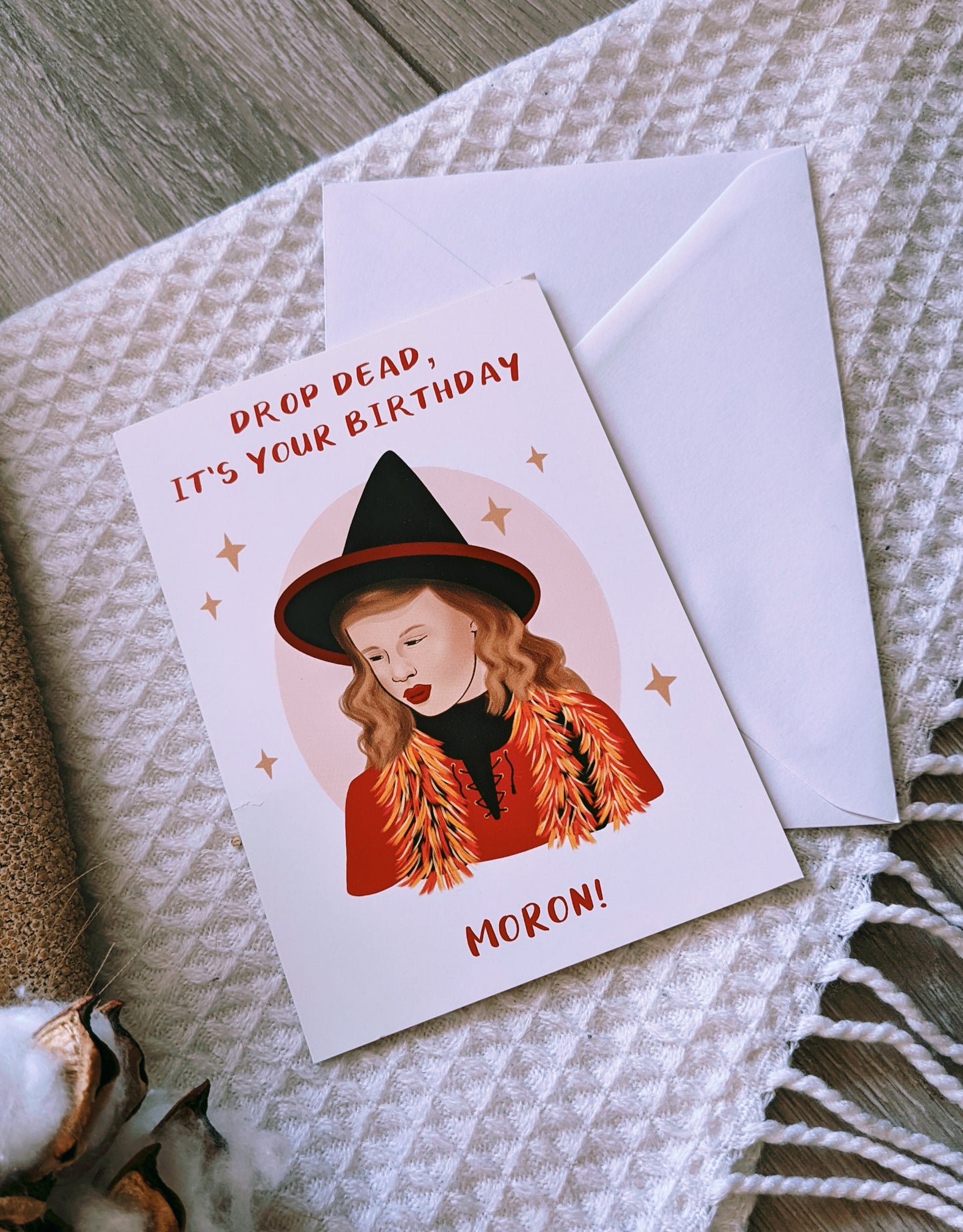 Hocus Pocus Drop Dead Moron Birthday Card