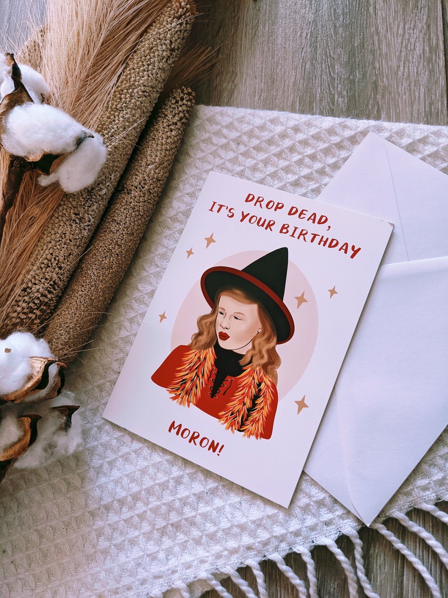 Hocus Pocus Drop Dead Moron Birthday Card