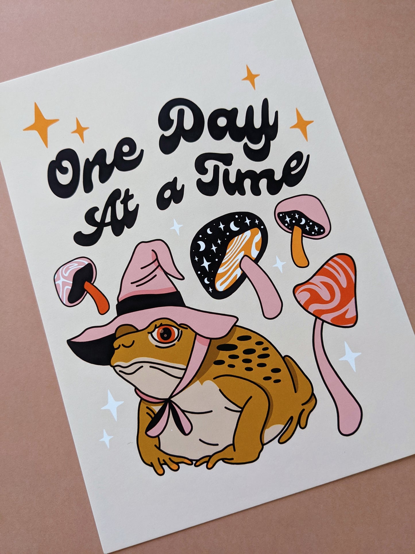 One Day At a Time Witchy Toad Art Print