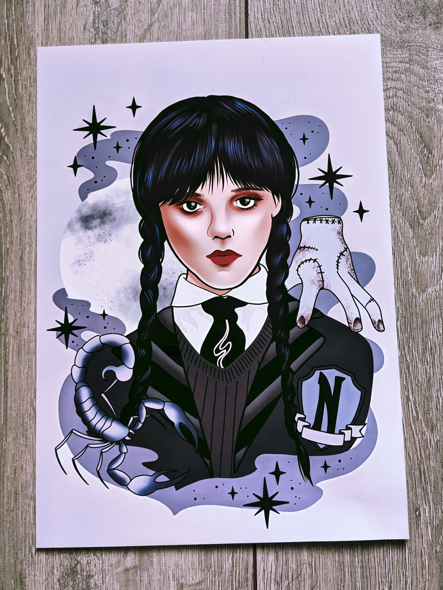 Wednesday Addams Nevermore Art Print