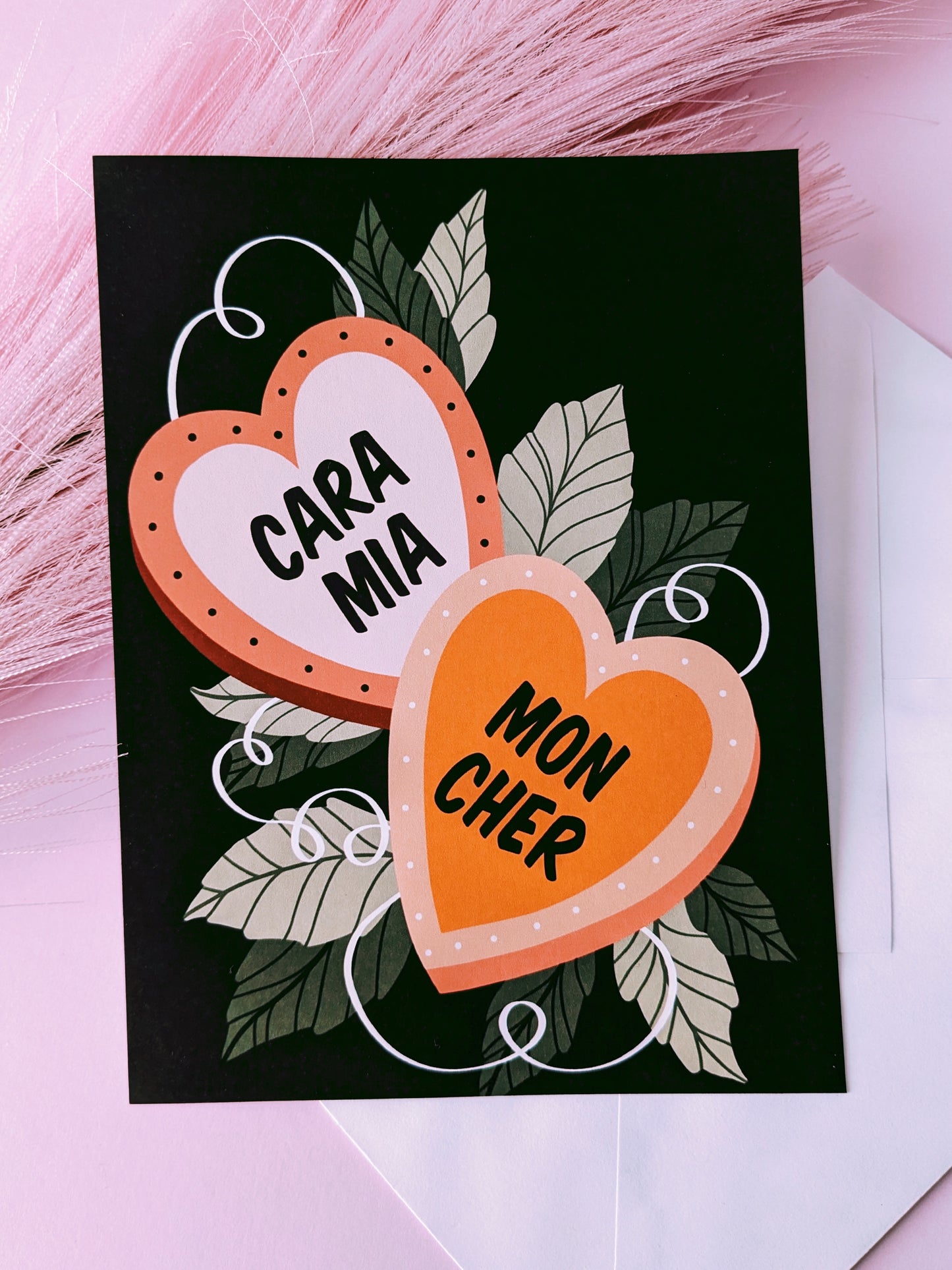 Cara Mia, Mon Cher Greeting Card