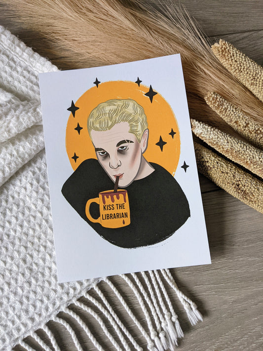 Spike Kiss The Librarian Art Print