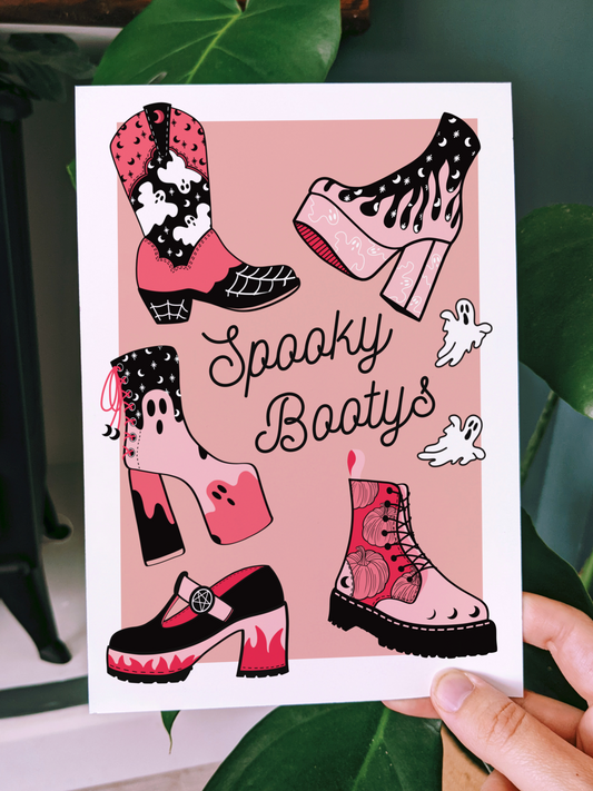 Spooky Boots Collection of Booties Art Print